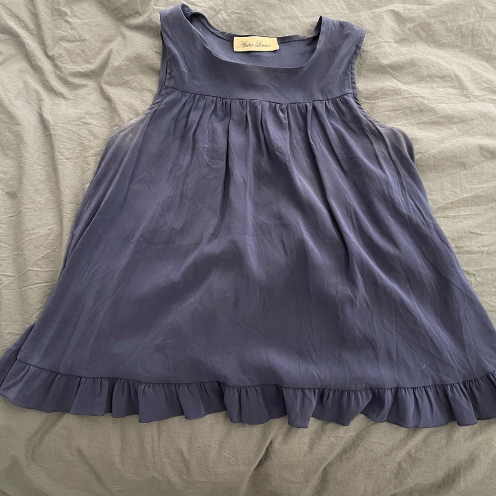 Silk flared tank top